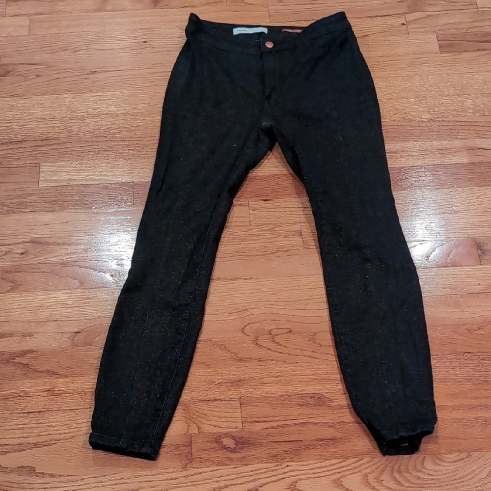 Anthropologie Pilcro Gold Threaded High Rise Denim Legging